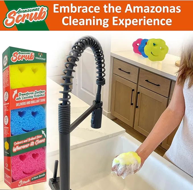 Amazonas Scrub Sponges, the perfect solution for gentle and effective cleaning on delicate surfaces